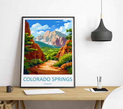 Colorado springs Travel Print Wall Art Colorado springs Wall Hanging Home Décor Colorado springs Gift Art Lovers Colorado Art Gift Lover
