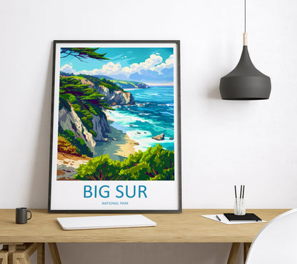 Big Sur National Park Travel Print Wall Art Big Sur Wall Hanging Home Décor Big Sur Gift Art Lovers California Lover Gift Big Sur Poster