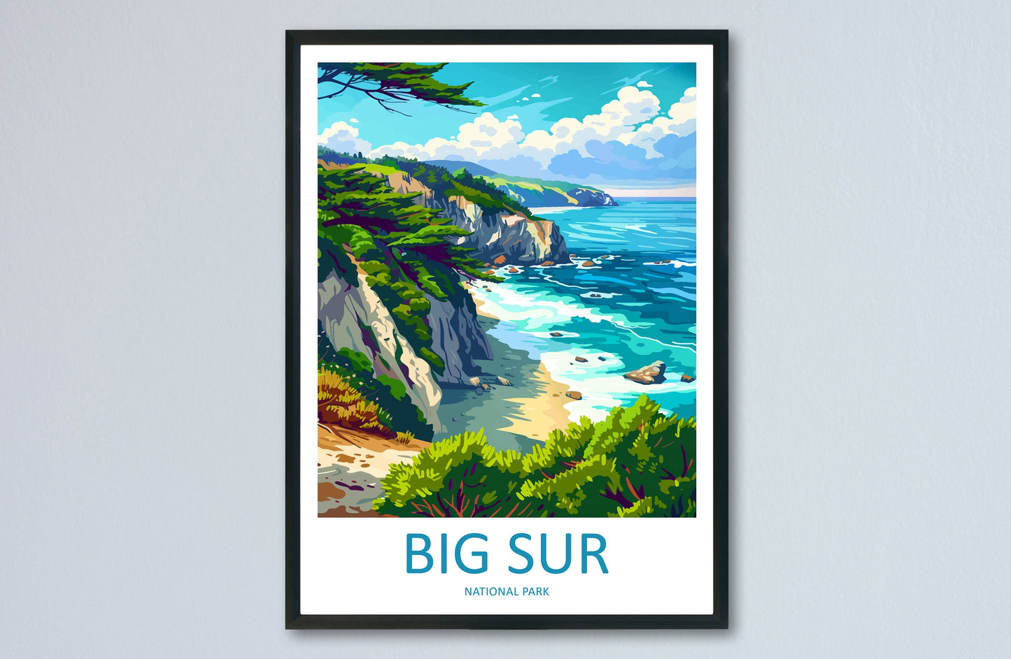Big Sur National Park Travel Print Wall Art Big Sur Wall Hanging Home Décor Big Sur Gift Art Lovers California Lover Gift Big Sur Poster