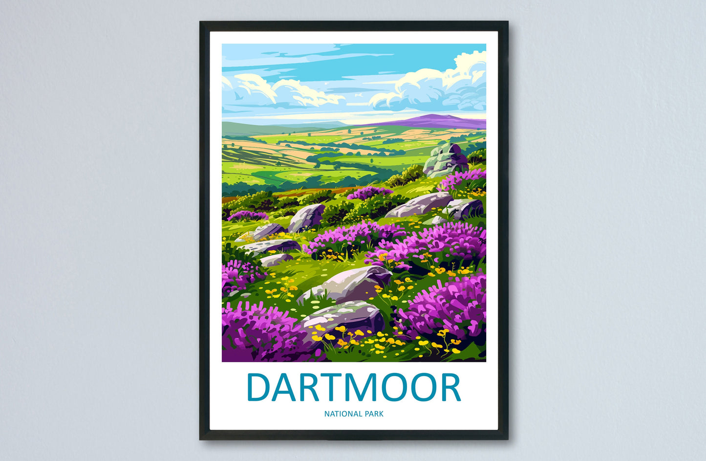 Dartmoor Travel Print Wall Art Dartmoor Wall Hanging Home Deco National Park Gift Art Lovers Wall Art Print Dartmoor National Park Wall Art