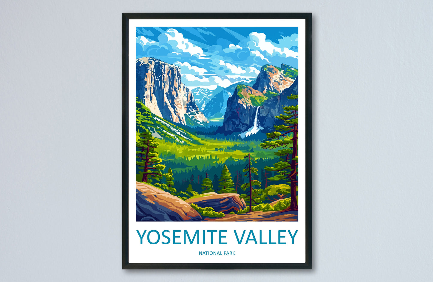 Yosemite Valley National Park Travel Print Wall Art Yosemite Valley Wall Hanging Home Décor Yosemite Valley Gift Art Lovers California Art