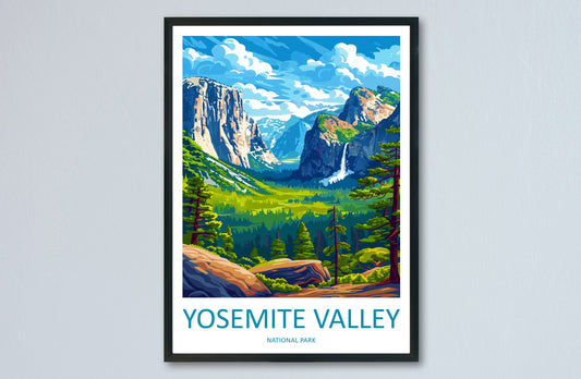 Yosemite Valley National Park Travel Print Wall Art Yosemite Valley Wall Hanging Home Décor Yosemite Valley Gift Art Lovers California Art