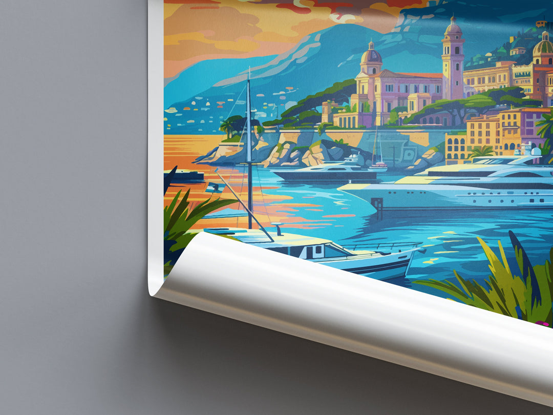 Monaco Travel Print Wall Art Monaco Wall Hanging Home Décor Monaco Gift Art Lovers Monaco Art Lover Gift Monaco Travel Art Wall Gift