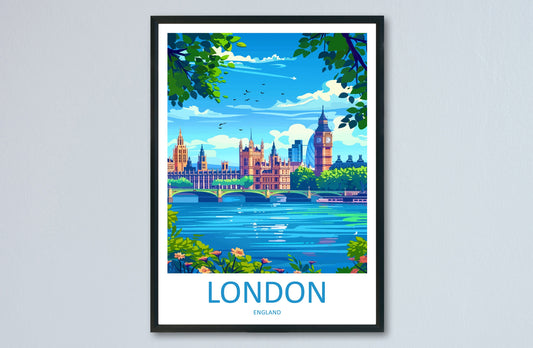 London Travel Print Wall Art London Wall Hanging Home Décor London Gift Art Lovers England Art Lover Gift London Travel Gift