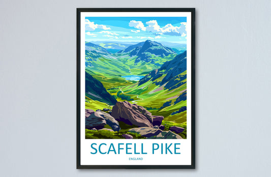 Scafell Pike Travel Print Wall Art Scafell Pike Wall Hanging Home Décor Scafell Pike Gift Art Lovers England Art Lover Gift Scafell Pike