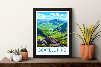 Scafell Pike Travel Print Wall Art Scafell Pike Wall Hanging Home Décor Scafell Pike Gift Art Lovers England Art Lover Gift Scafell Pike