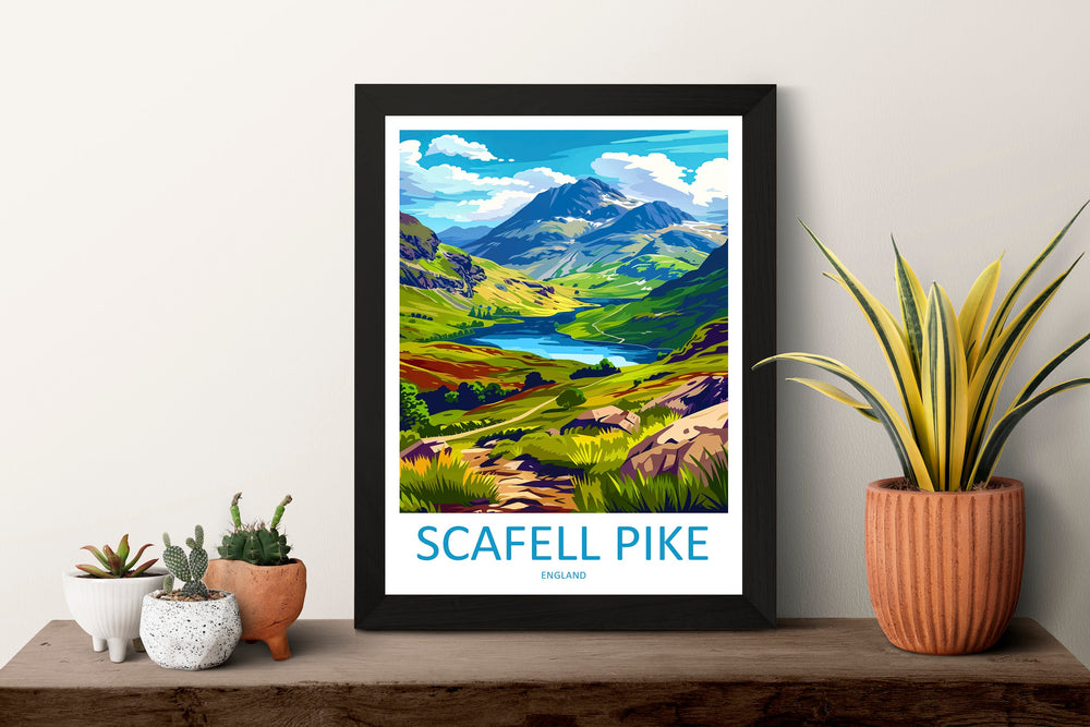 Scafell Pike Travel Print Wall Art Scafell Pike Wall Hanging Home Décor Scafell Pike Gift Art Lovers England Art Lover Gift Scafell Pike