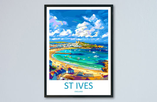 St Ives Travel Print Wall Art St Ives Wall Hanging Home Décor St Ives Gift Art Lovers Cornwall Art Lover Gift