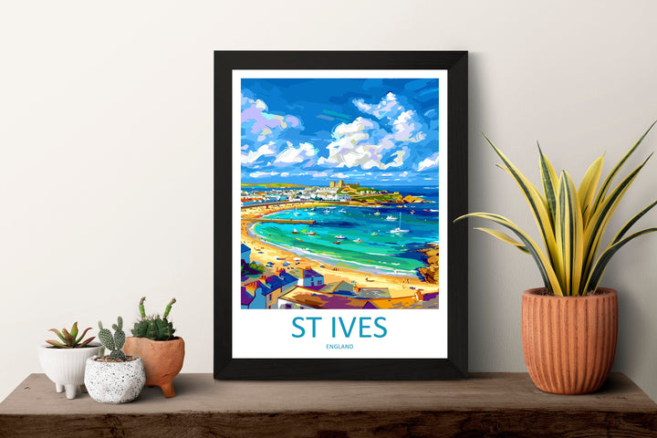 St Ives Travel Print Wall Art St Ives Wall Hanging Home Décor St Ives Gift Art Lovers Cornwall Art Lover Gift