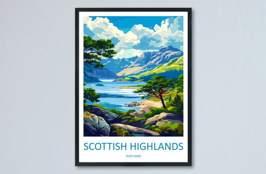 Scottish Highlands Travel Print Highlands Home Décor Scottish Highlands Art Print Highlands Wall Print For Scottish Gift For Scotland Wall