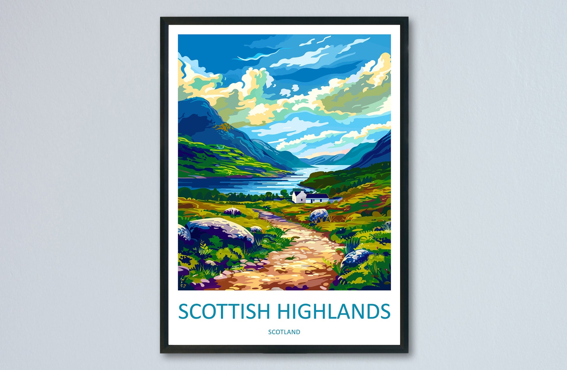 Scottish Highlands Travel Print Highlands Home Décor Scottish Highlands Art Print Highlands Wall Print For Scottish Gift For Scotland Wall