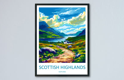 Scottish Highlands Travel Print Highlands Home Décor Scottish Highlands Art Print Highlands Wall Print For Scottish Gift For Scotland Wall