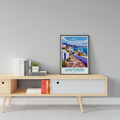 Santorini Travel Print Wall Art Santorini Greece Wall Hanging Home Decoration Santorini Gift Art Lovers Wall Art Print Santorini Greek Print