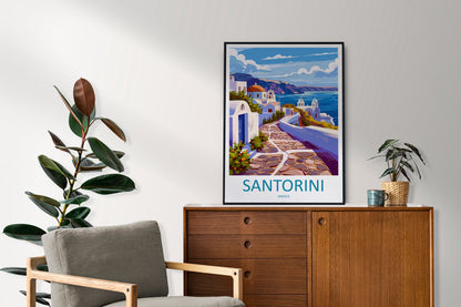 Santorini Travel Print Wall Art Santorini Greece Wall Hanging Home Decoration Santorini Gift Art Lovers Wall Art Print Santorini Greek Print