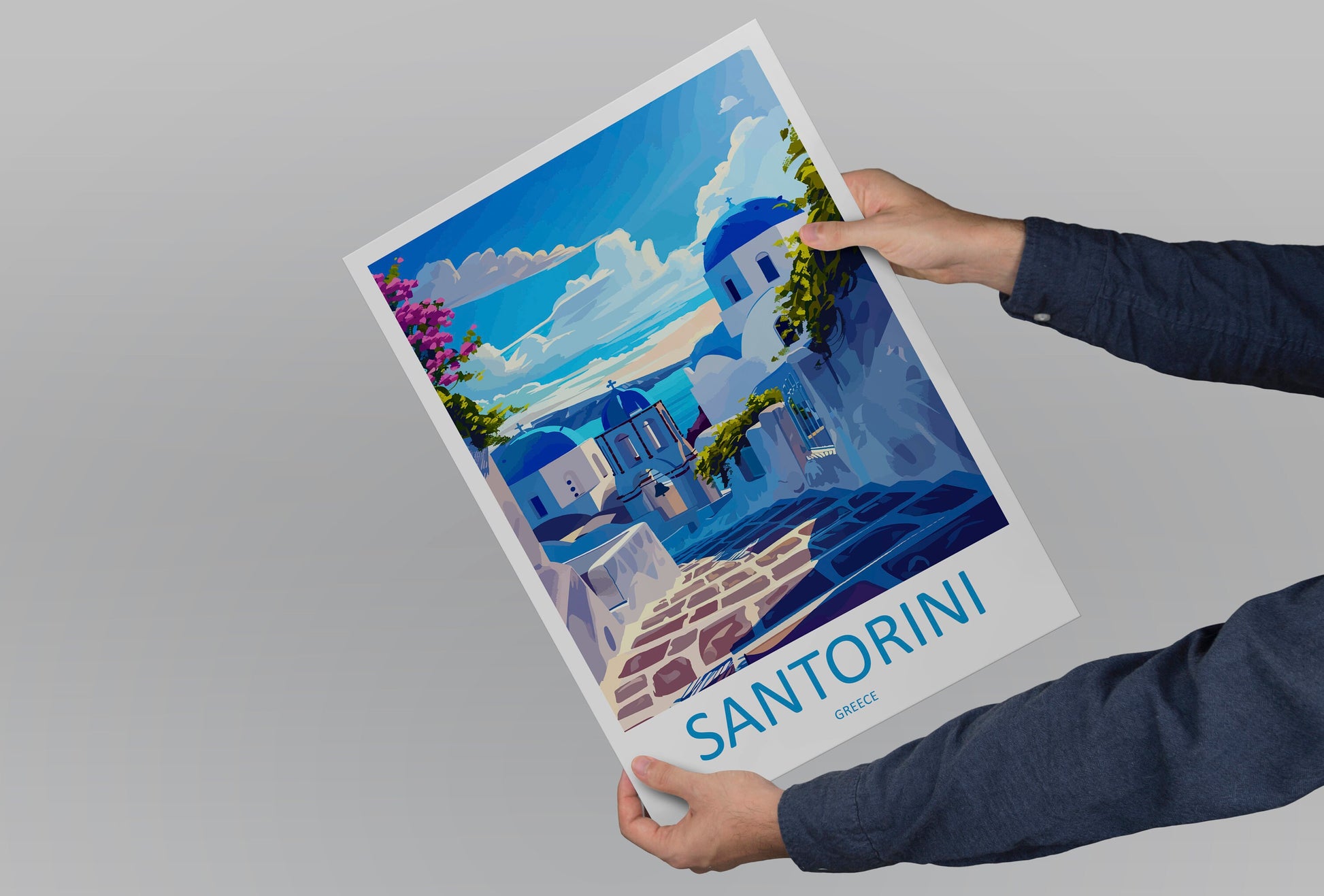 Santorini Travel Print Wall Art Santorini Greece Wall Hanging Home Decoration Santorini Gift Art Lovers Wall Art Print Santorini Greek Print