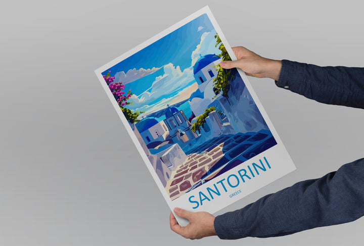 Santorini Travel Print Wall Art Santorini Greece Wall Hanging Home Decoration Santorini Gift Art Lovers Wall Art Print Santorini Greek Print