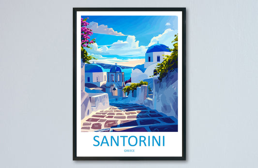 Santorini Travel Print Wall Art Santorini Greece Wall Hanging Home Decoration Santorini Gift Art Lovers Wall Art Print Santorini Greek Print