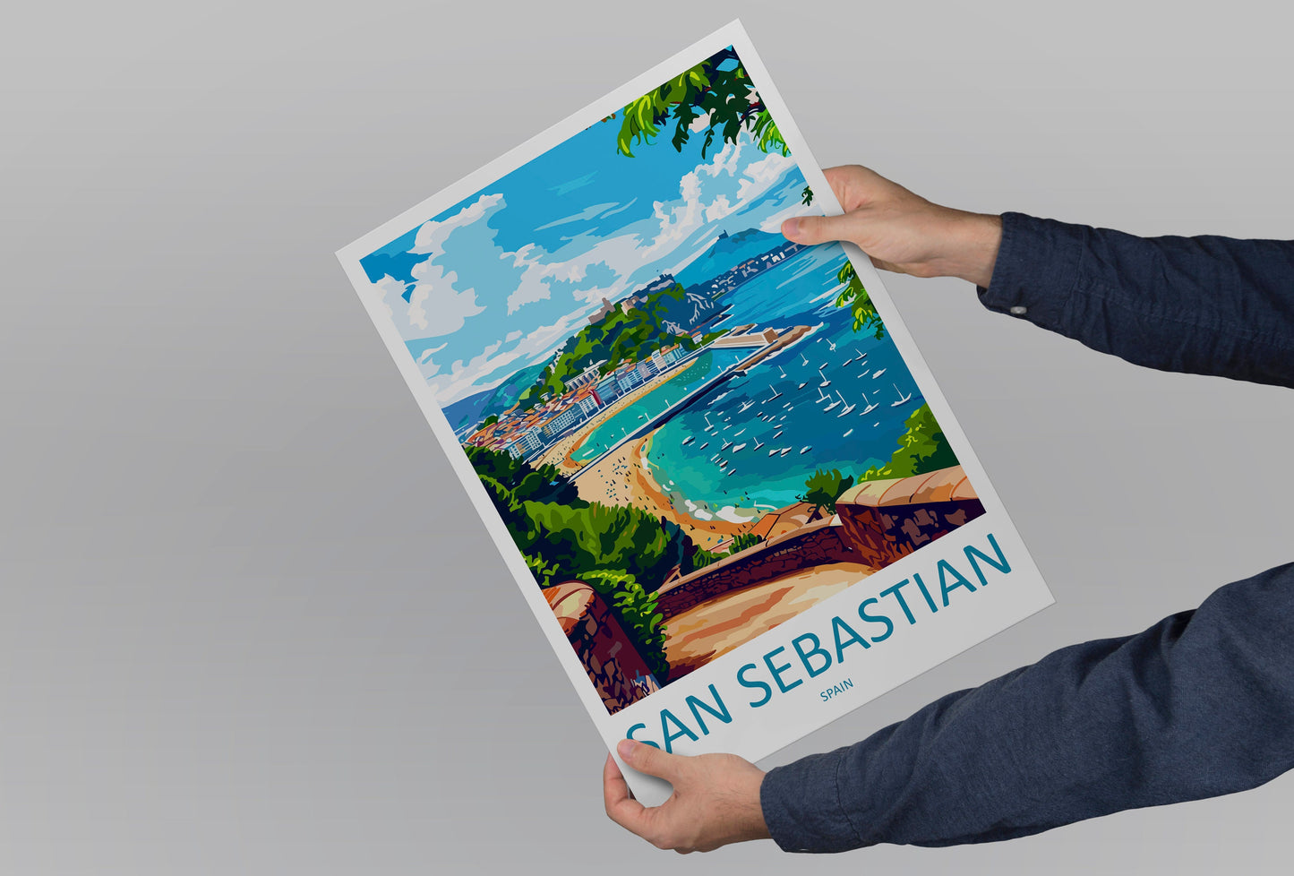 San Sebastian Travel Print Wall Art San Sebastian Wall Hanging Home Décor San Sebastian Gift Art Lovers Spain Art Lover Gift San Sebastian