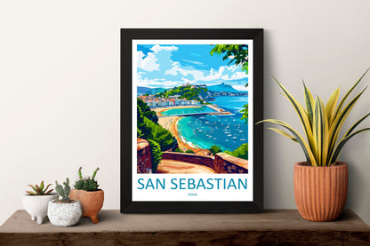 San Sebastian Travel Print Wall Art San Sebastian Wall Hanging Home Décor San Sebastian Gift Art Lovers Spain Art Lover Gift San Sebastian