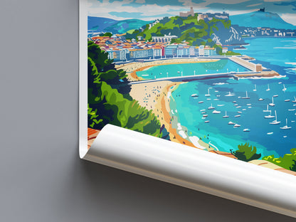San Sebastian Travel Print Wall Art San Sebastian Wall Hanging Home Décor San Sebastian Gift Art Lovers Spain Art Lover Gift San Sebastian