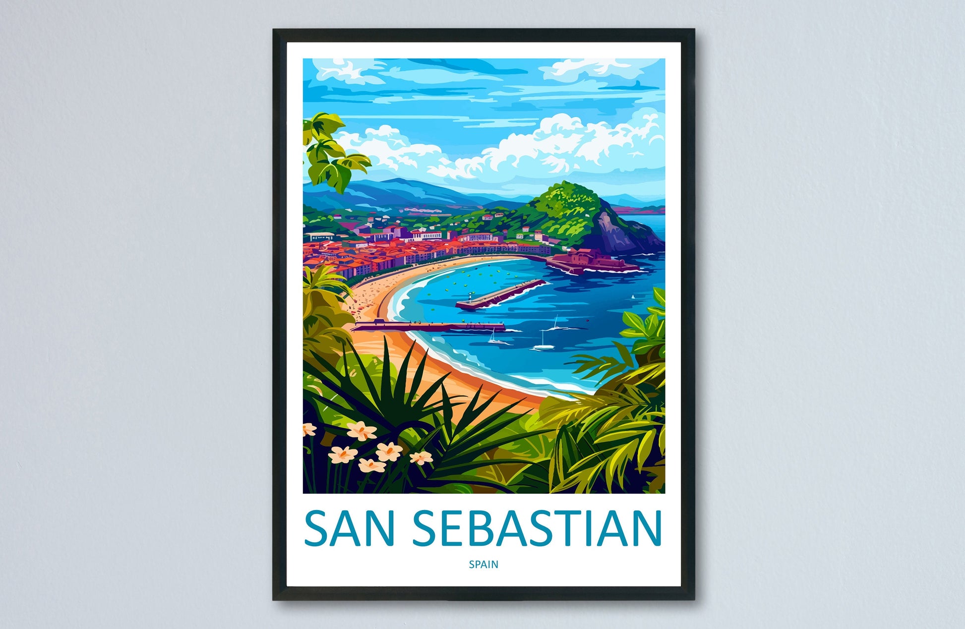 San Sebastian Travel Print Wall Art San Sebastian Wall Hanging Home Décor San Sebastian Gift Art Lovers Spain Art Lover Gift San Sebastian