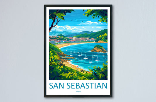 San Sebastian Travel Print Wall Art San Sebastian Wall Hanging Home Décor San Sebastian Gift Art Lovers Spain Art Lover Gift San Sebastian