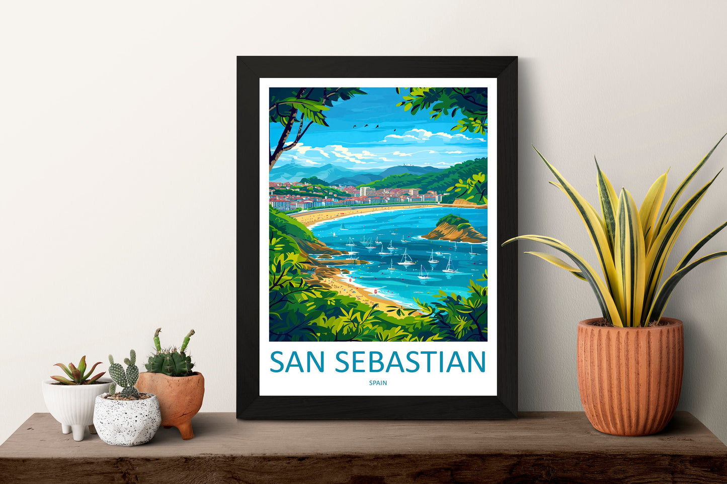 San Sebastian Travel Print Wall Art San Sebastian Wall Hanging Home Décor San Sebastian Gift Art Lovers Spain Art Lover Gift San Sebastian