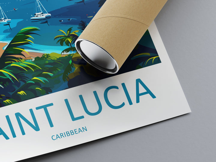 Saint Lucia Travel Print Wall Art Saint Lucia Wall Hanging Home Décor Saint Lucia Gift Art Lovers Wall Art Caribbean Travel Print Poster