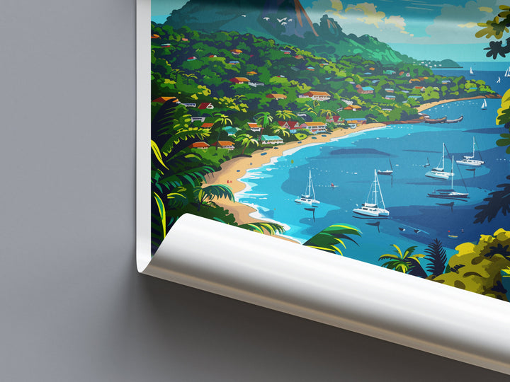 Saint Lucia Travel Print Wall Art Saint Lucia Wall Hanging Home Décor Saint Lucia Gift Art Lovers Wall Art Caribbean Travel Print Poster