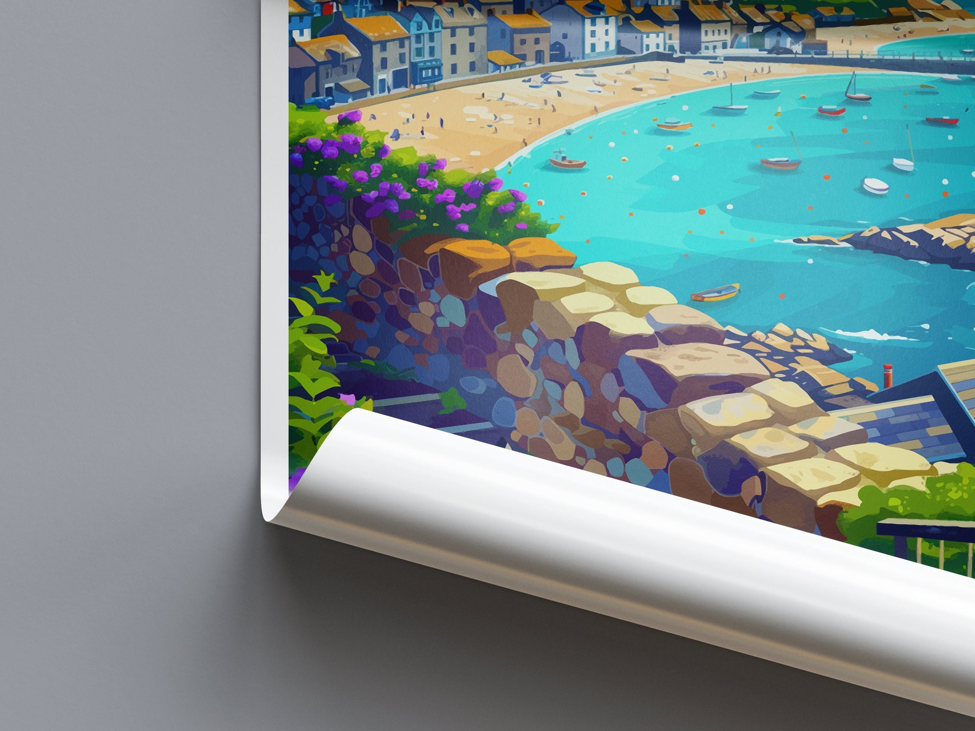 St Ives Travel Print Wall Art St Ives Wall Hanging Home Décor St Ives Gift Art Lovers Cornwall Art Lover Gift