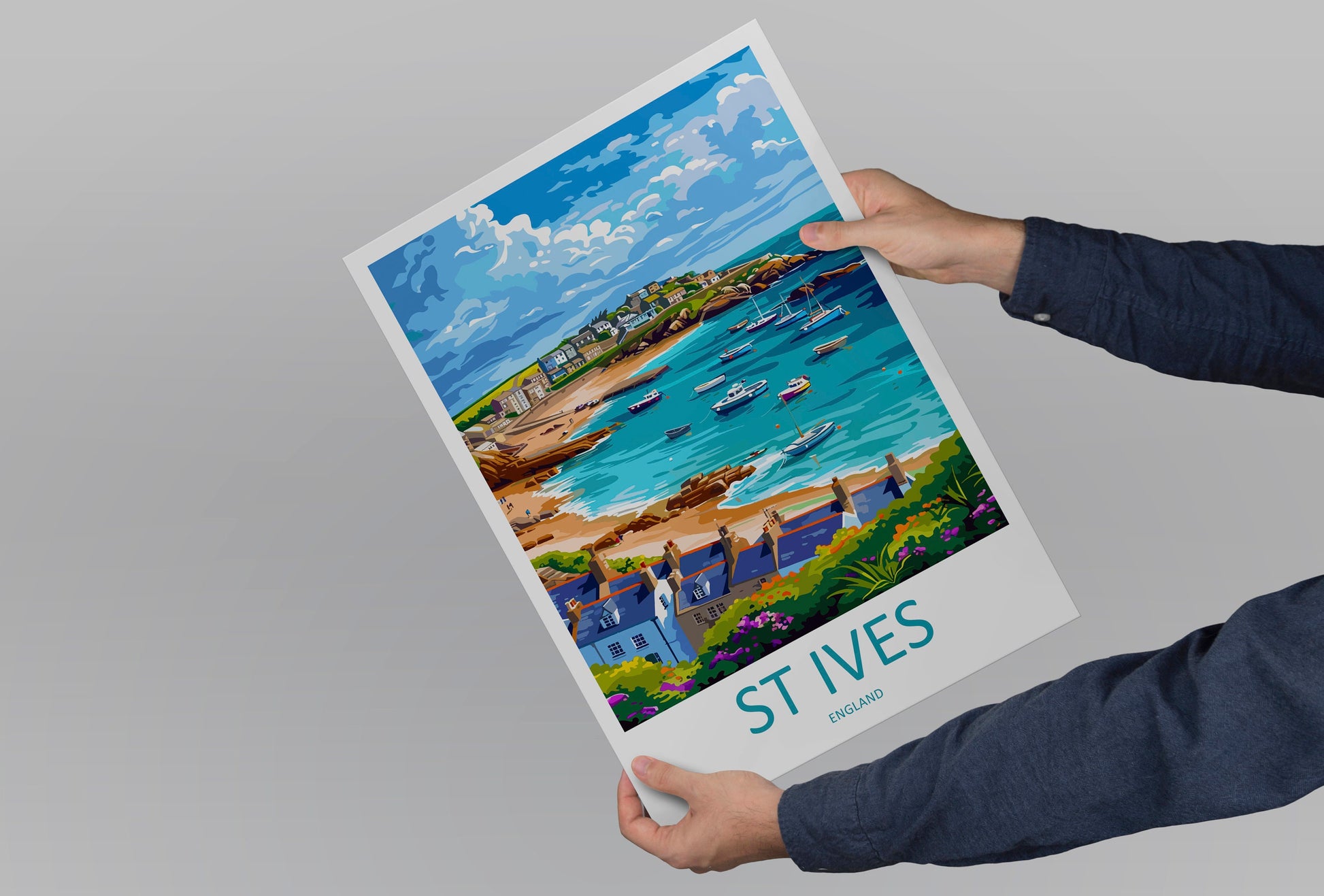 St Ives Travel Print Wall Art St Ives Wall Hanging Home Décor St Ives Gift Art Lovers Cornwall Art Lover Gift