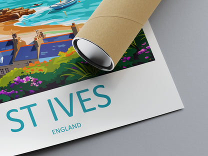 St Ives Travel Print Wall Art St Ives Wall Hanging Home Décor St Ives Gift Art Lovers Cornwall Art Lover Gift