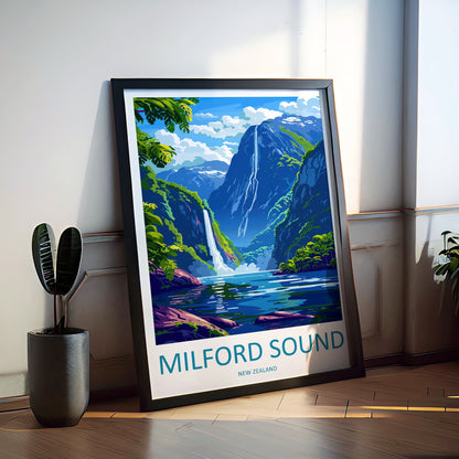 Milford Sound Travel Print Wall Art Milford Sound Wall Hanging Home Décor Milford Sound Gift Art Lovers New Zealand Art Lover Gift
