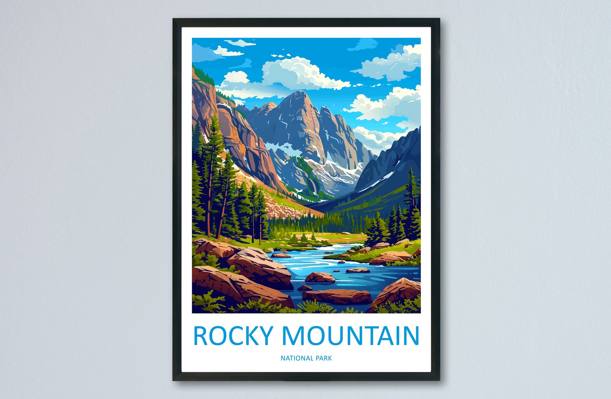 Rocky Mountain National Park Travel Print Wall Art Rocky Mountain Wall Hanging Home Décor Rocky Mountain Gift Art Lovers Colorado Art