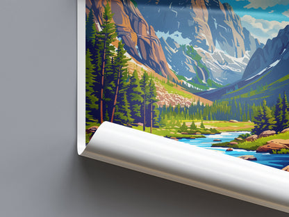 Rocky Mountain National Park Travel Print Wall Art Rocky Mountain Wall Hanging Home Décor Rocky Mountain Gift Art Lovers Colorado Art