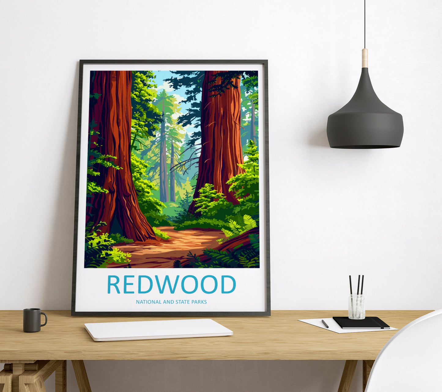 Redwood National Park Travel Print Wall Art Redwood Wall Hanging Home Décor Redwood Gift Art Lovers California Art Lover Gift