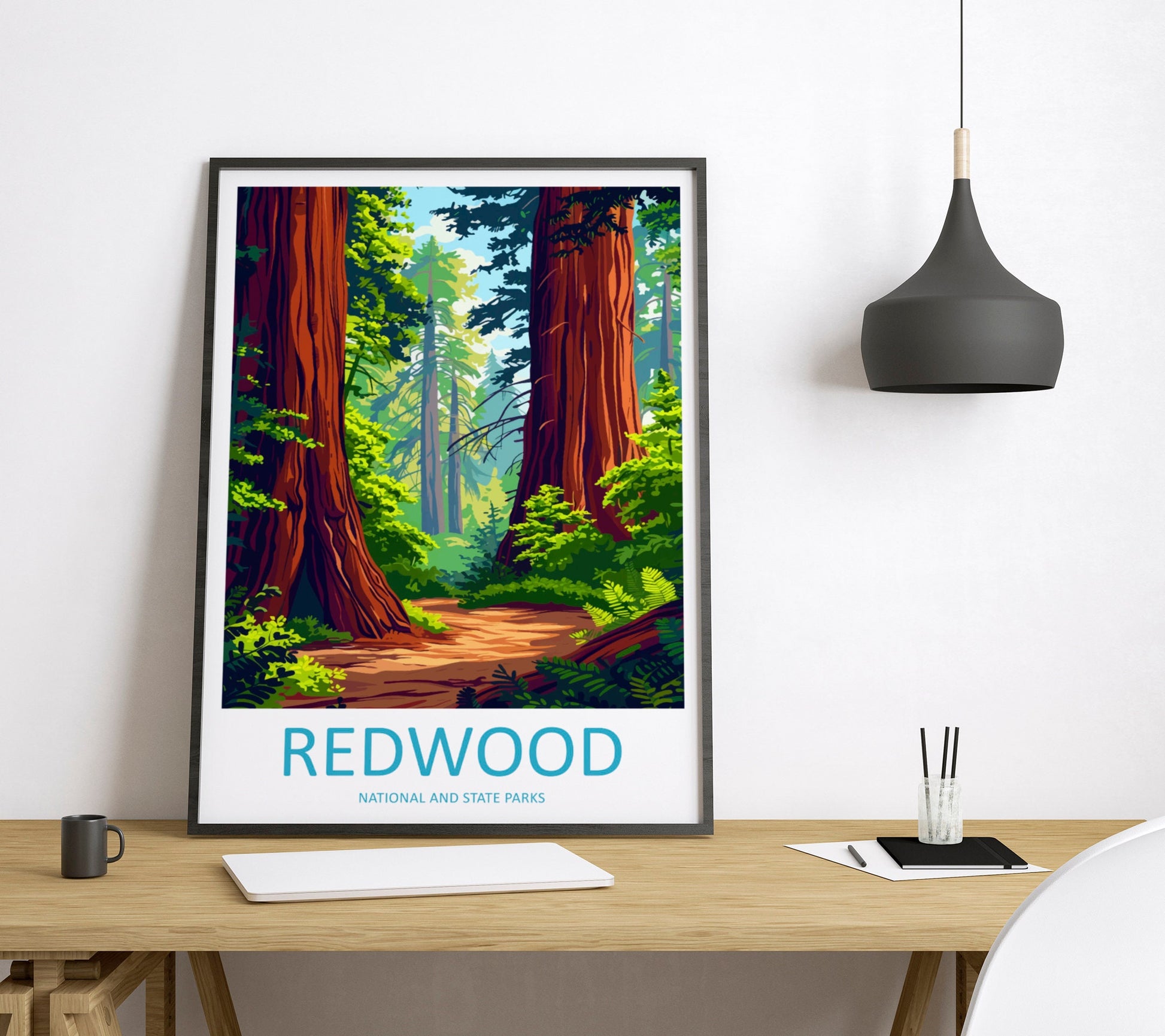 Redwood National Park Travel Print Wall Art Redwood Wall Hanging Home Décor Redwood Gift Art Lovers California Art Lover Gift