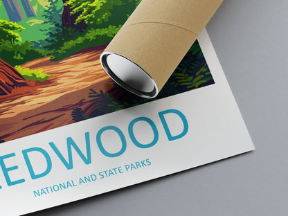 Redwood National Park Travel Print Wall Art Redwood Wall Hanging Home Décor Redwood Gift Art Lovers California Art Lover Gift