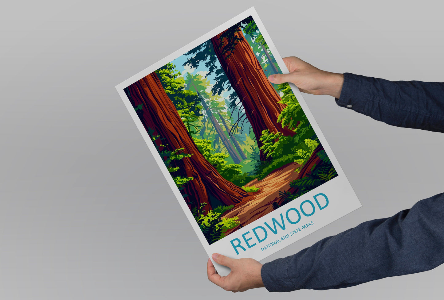 Redwood National Park Travel Print Wall Art Redwood Wall Hanging Home Décor Redwood Gift Art Lovers California Art Lover Gift