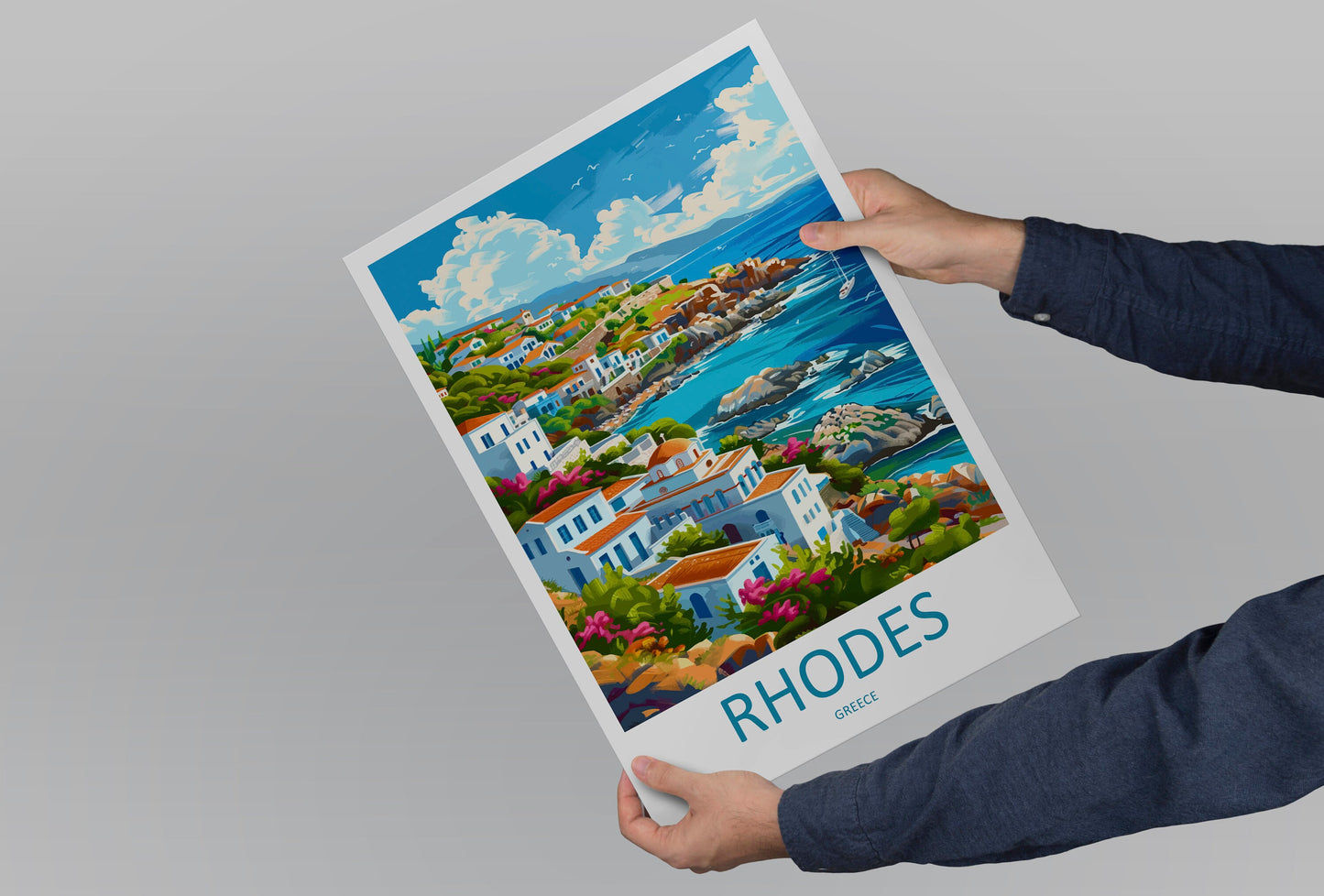 Rhodes Travel Print Wall Art Rhodes Greece Wall Hanging Home Decoration Rhodes Gift Art Lovers Wall Art Print Rhodes Greece Wall Poster Art