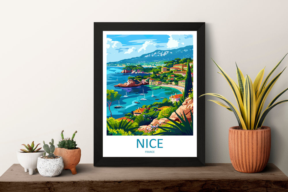 Nice France Print Nice France Home Decor Cityscape Art Print Nice France Wall Art for Travel Enthusiast Gift Wall Hanging Nice France Poster