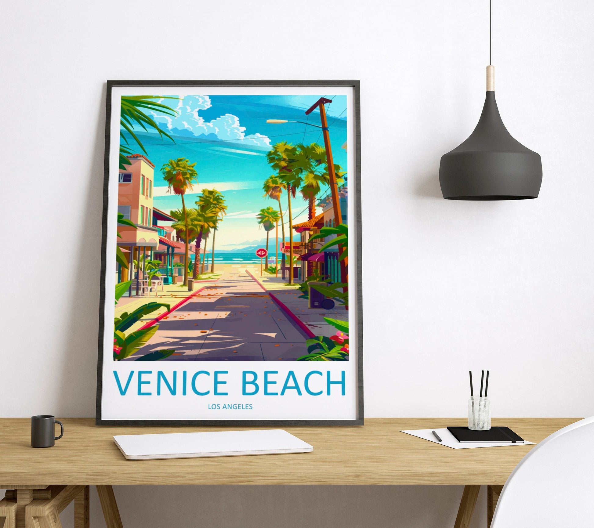 Venice Beach Travel Print Wall Art Venice Beach Wall Hanging Home Décor Venice Beach Gift Art Lovers California Art Lover Gift Venice Beach