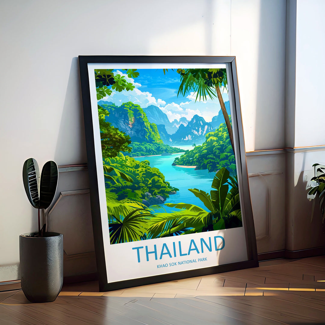 Khao Sok National Park Travel Print Wall Art Khao Sok Wall Hanging Home Decor Khao Sok Art Lovers Wall Art Thailand Travel Print Gift