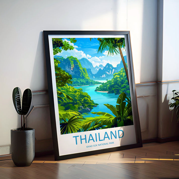 Khao Sok National Park Travel Print Wall Art Khao Sok Wall Hanging Home Decor Khao Sok Art Lovers Wall Art Thailand Travel Print Gift