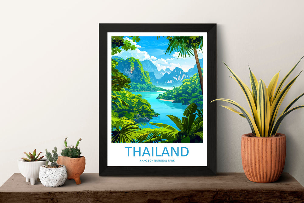 Khao Sok National Park Travel Print Wall Art Khao Sok Wall Hanging Home Decor Khao Sok Art Lovers Wall Art Thailand Travel Print Gift