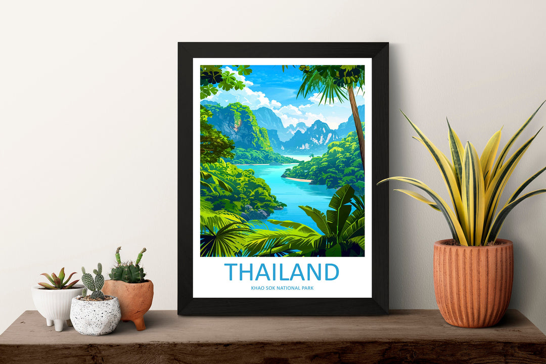 Khao Sok National Park Travel Print Wall Art Khao Sok Wall Hanging Home Decor Khao Sok Art Lovers Wall Art Thailand Travel Print Gift