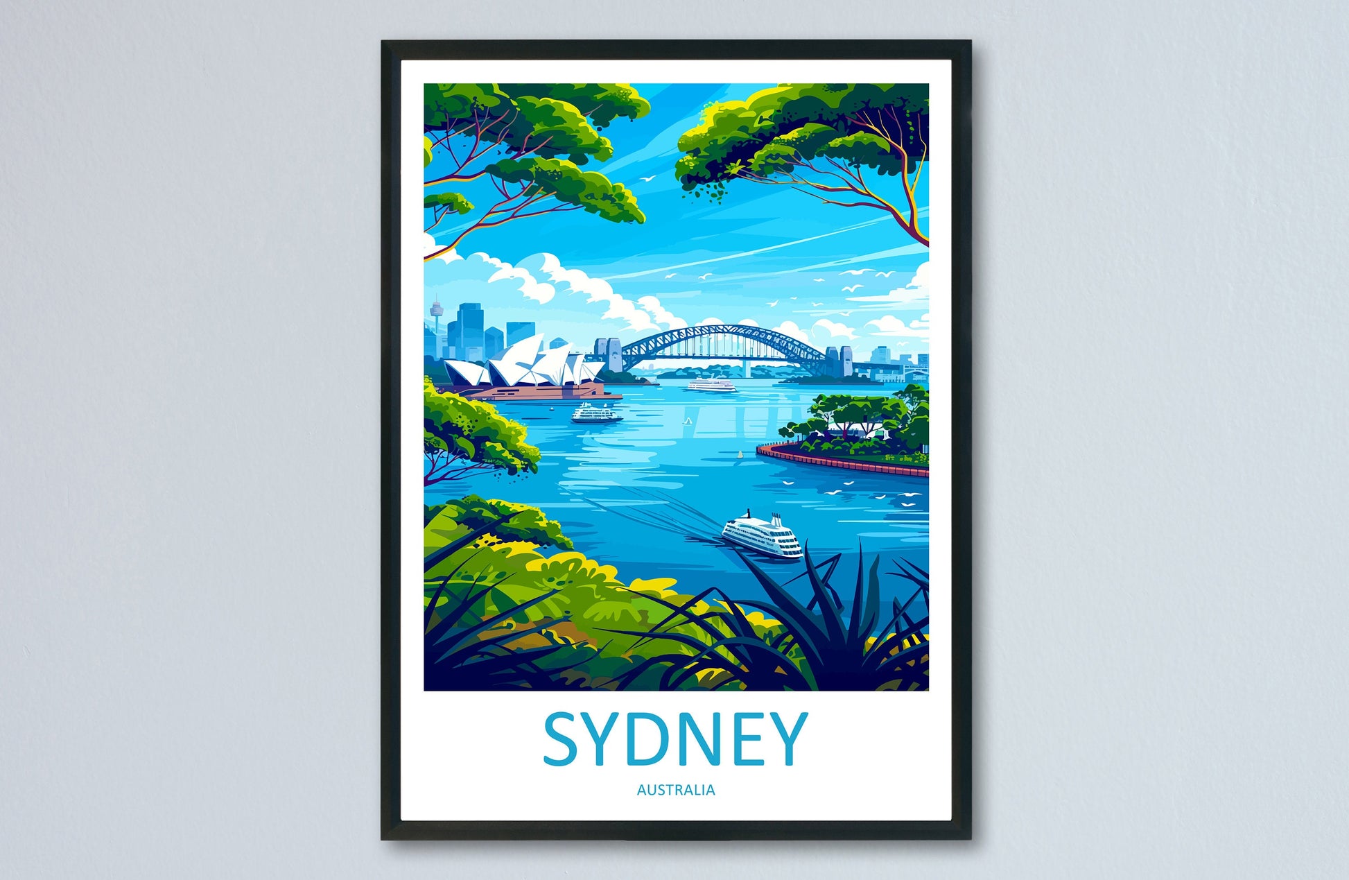 Sydney Opera House Travel Print Wall Art Sydney Wall Hanging Home Décor Sydney Gift Art Lovers Wall Art Australia Travel Print Opera House