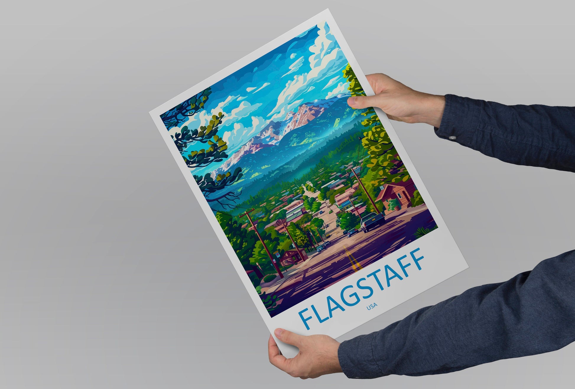Flagstaff Travel Print Wall Art Flagstaff Wall Hanging Home Décor Flagstaff Gift Art Lovers Arizona Art Lover Gift Arizona Travel Print
