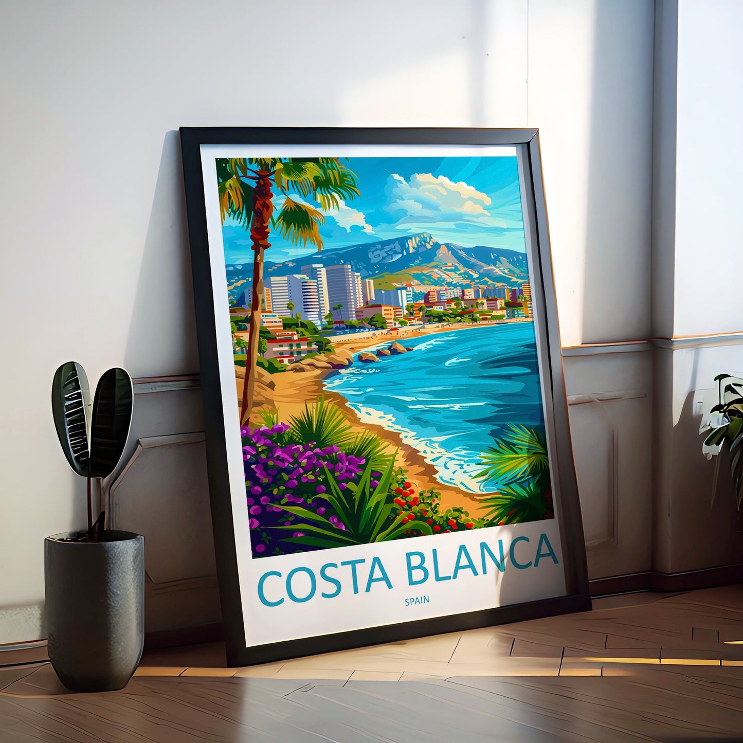 Costa Blanca Travel Print Wall Art Costa Blanca Wall Hanging Home Décor Costa Blanca Gift Art Lovers Spain Art Lover Gift Costa Blanca Print