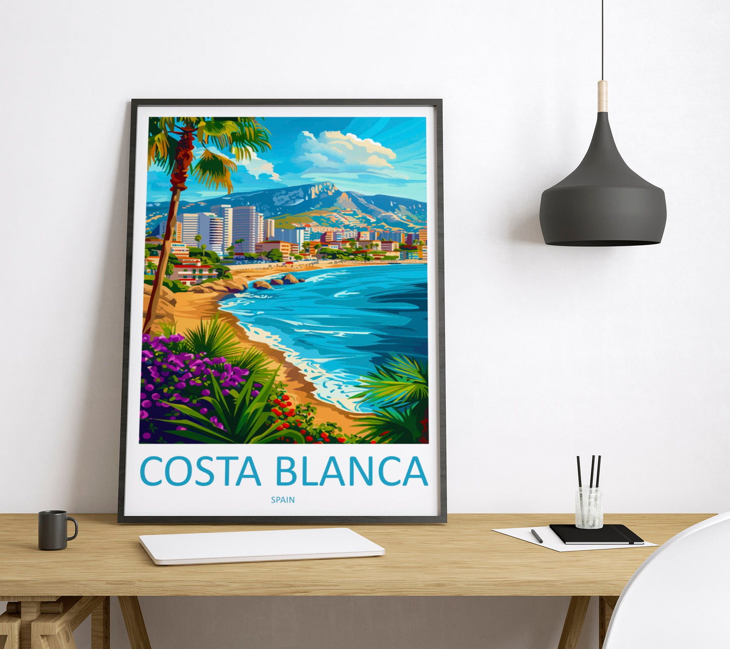 Costa Blanca Travel Print Wall Art Costa Blanca Wall Hanging Home Décor Costa Blanca Gift Art Lovers Spain Art Lover Gift Costa Blanca Print